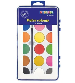 Playbox Maling>Vandfarver m. Pensel - 18 Farver