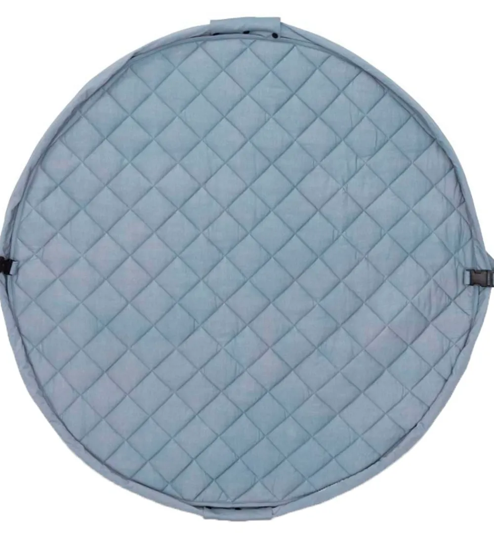 Play&Go Legetæpper Og Legegulve>Legetøjstæppe - Ø120 - Soft Organic - Dusty Blue