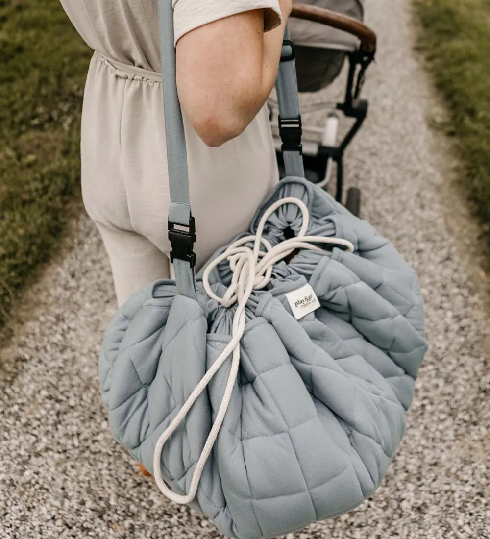 Play&Go Legetæpper Og Legegulve>Legetøjstæppe - Ø120 - Soft Organic - Dusty Blue