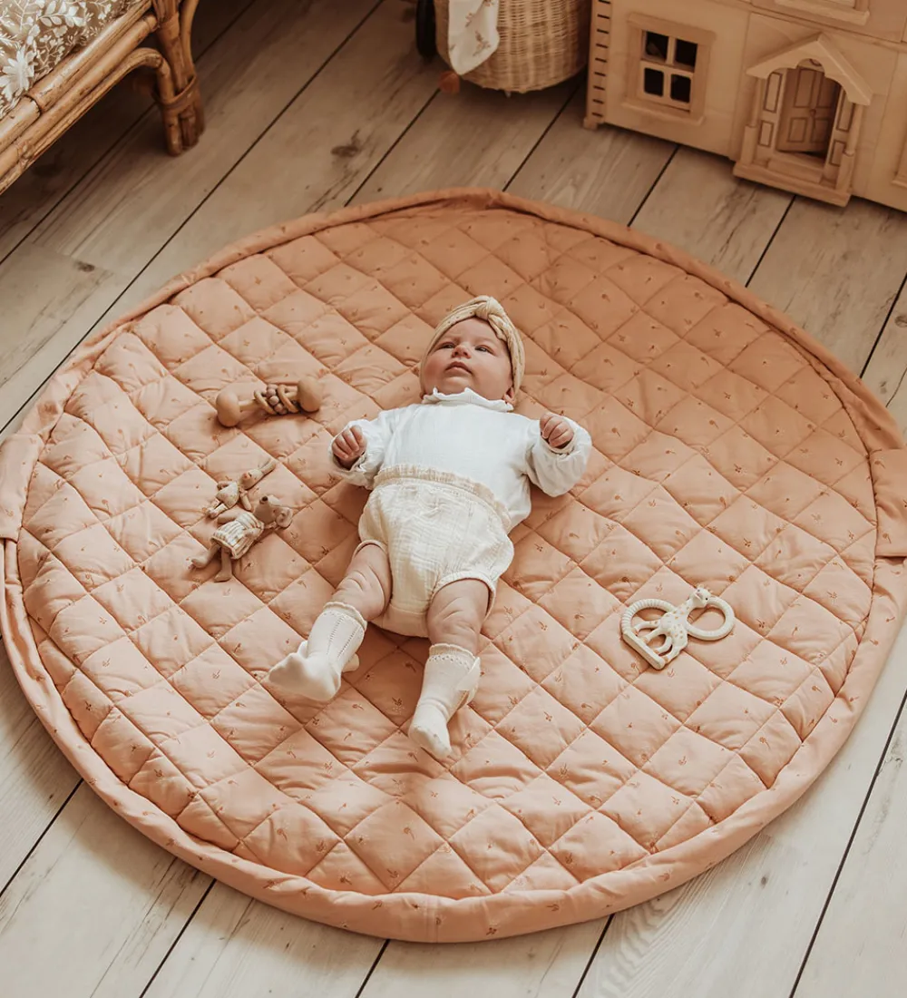 Play&Go Legetæpper Og Legegulve>Legetøjstæppe - Ø120 - Soft Organic - Fleuri