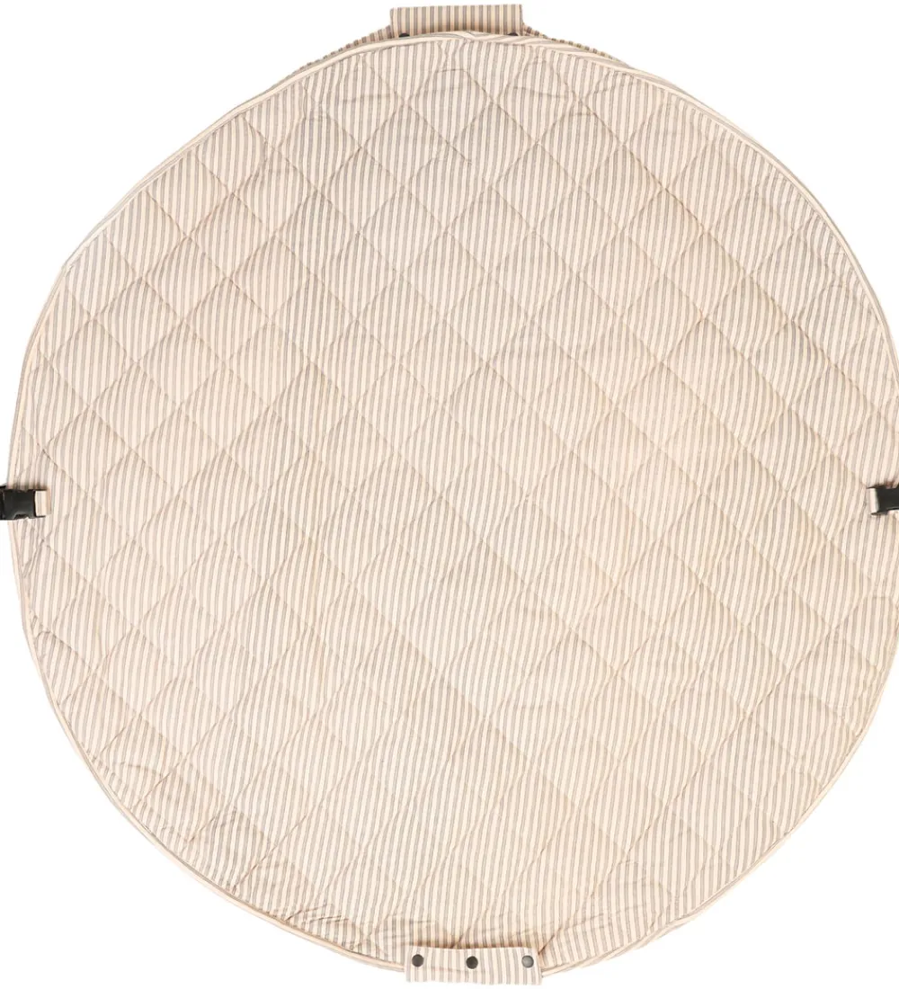 Play&Go Babylegetøj|Legetæpper Og Legegulve>Legetøjstæppe - Ø120 cm - Soft Organic - Stripes Blue
