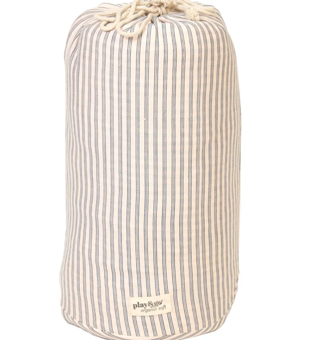 Play&Go Babylegetøj|Legetæpper Og Legegulve>Legetøjstæppe - Ø120 cm - Soft Organic - Stripes Blue
