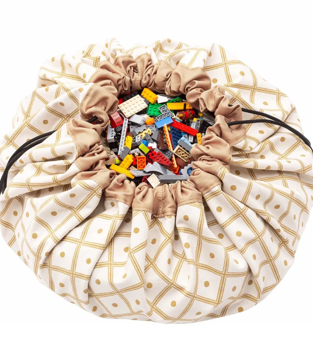 Play&Go Legetæpper Og Legegulve>Legetøjstæppe - Ø140 cm - Geo Mustard