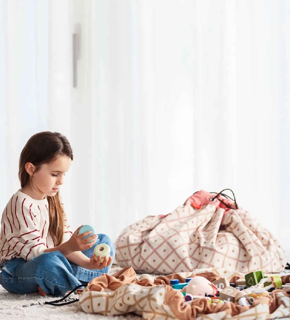 Play&Go Legetæpper Og Legegulve>Legetøjstæppe - Ø140 cm - Geo Mustard