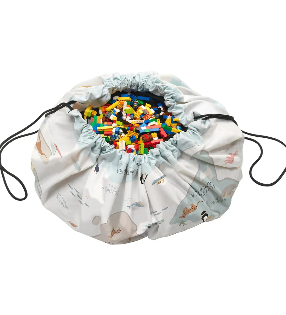 Play&Go Legetæpper Og Legegulve|Babylegetøj>Legetøjstæppe/Opbevaring - 140 cm - 2-i-1 - Worldmap