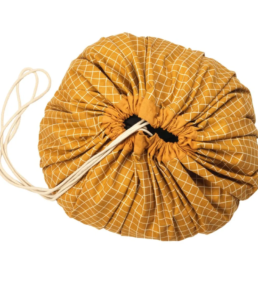 Play&Go Legetæpper Og Legegulve>Legetæppe - Ø140 - Grid Mustard