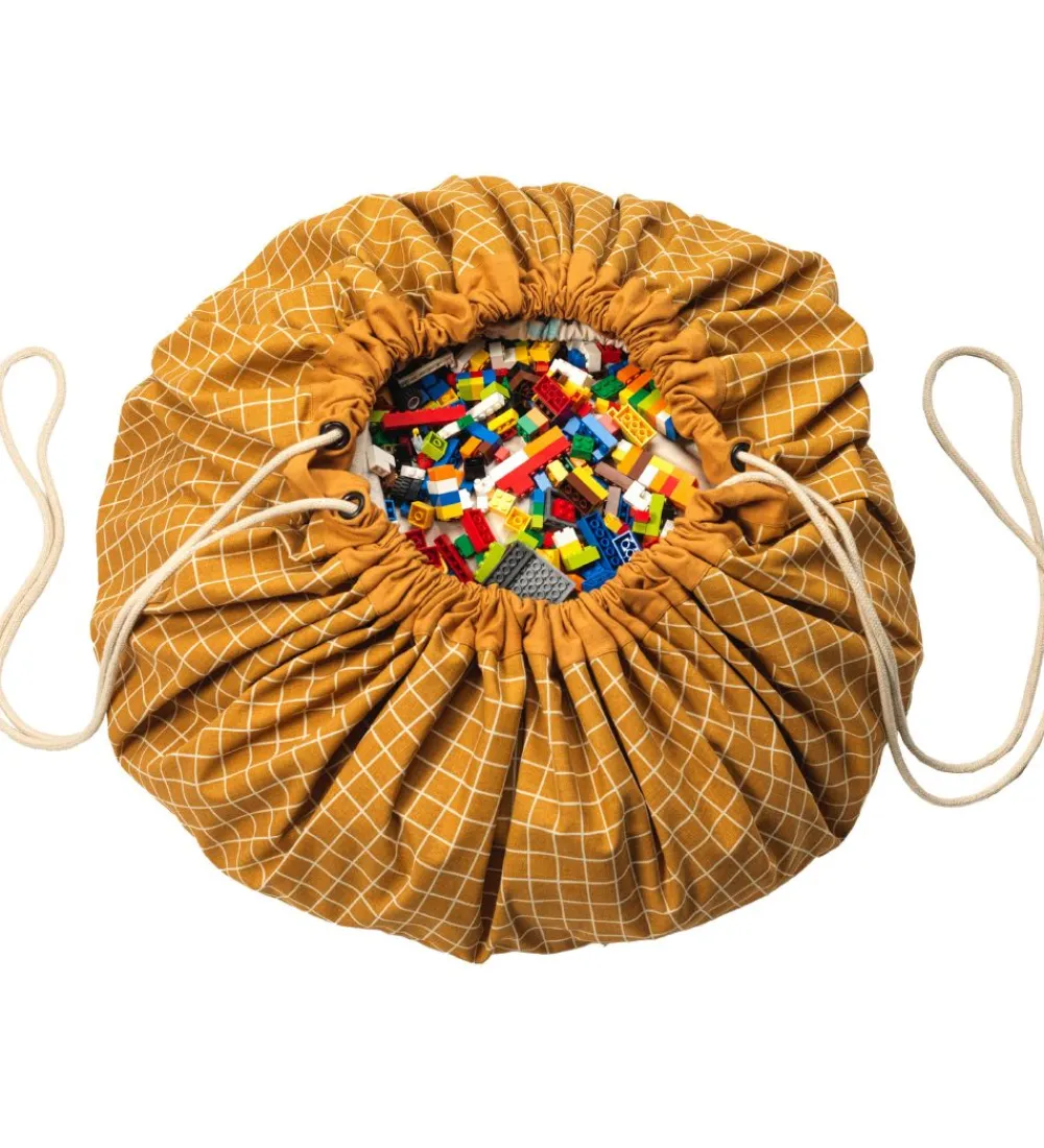 Play&Go Legetæpper Og Legegulve>Legetæppe - Ø140 - Grid Mustard