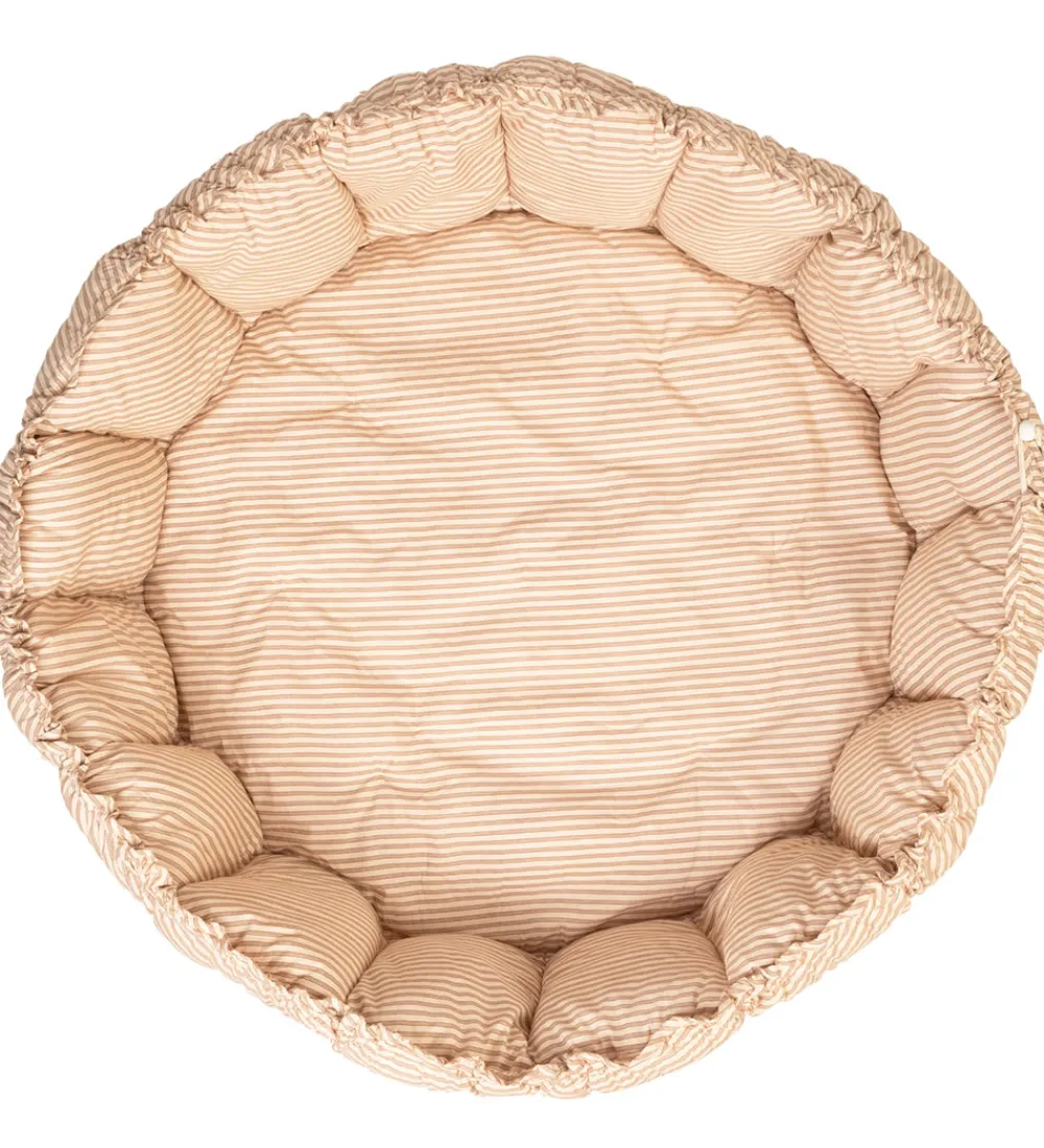 Play&Go Babylegetøj|Legetæpper Og Legegulve>Legetæppe - 3-i-1 - Ø130 cm - Bloom Stripes Brown