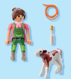 Playmobil Figurer|Konstruktionslegetøj>DuoPack - Bonde m. Kalv - 71803 - 5 Dele