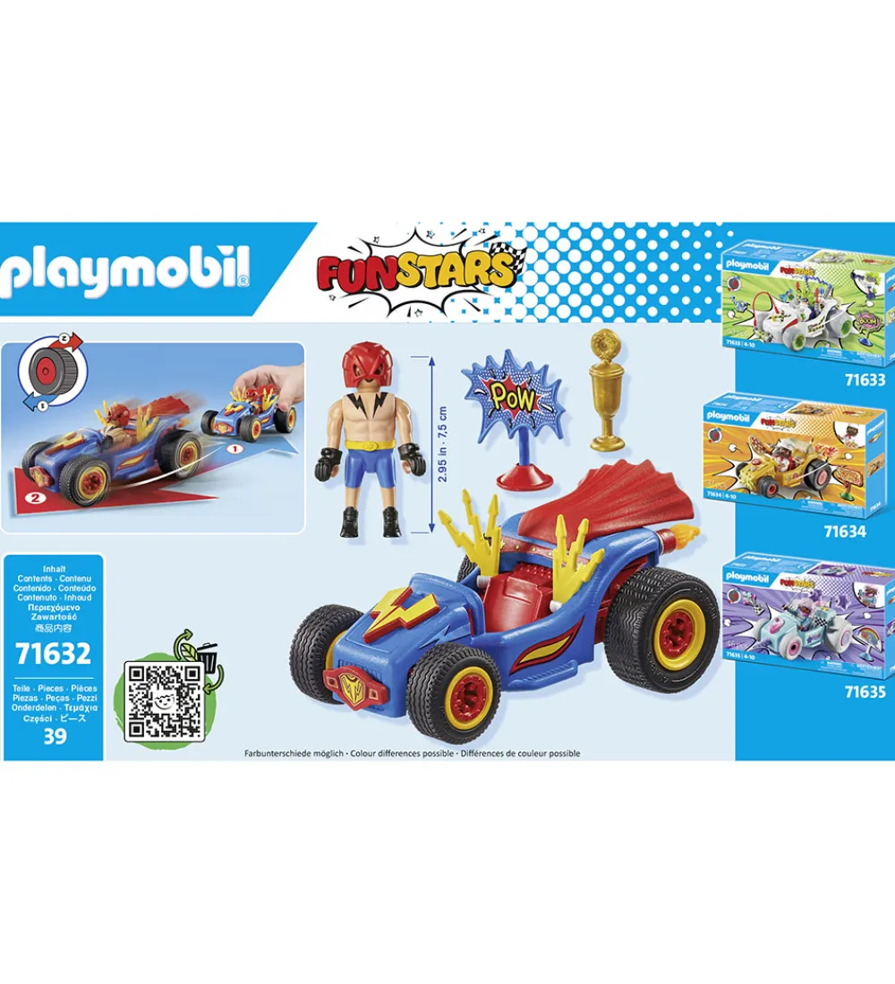 Playmobil Konstruktionslegetøj|Byg Og Klodser>Funstars - Racing Wrestler - 71632 - 39 Dele