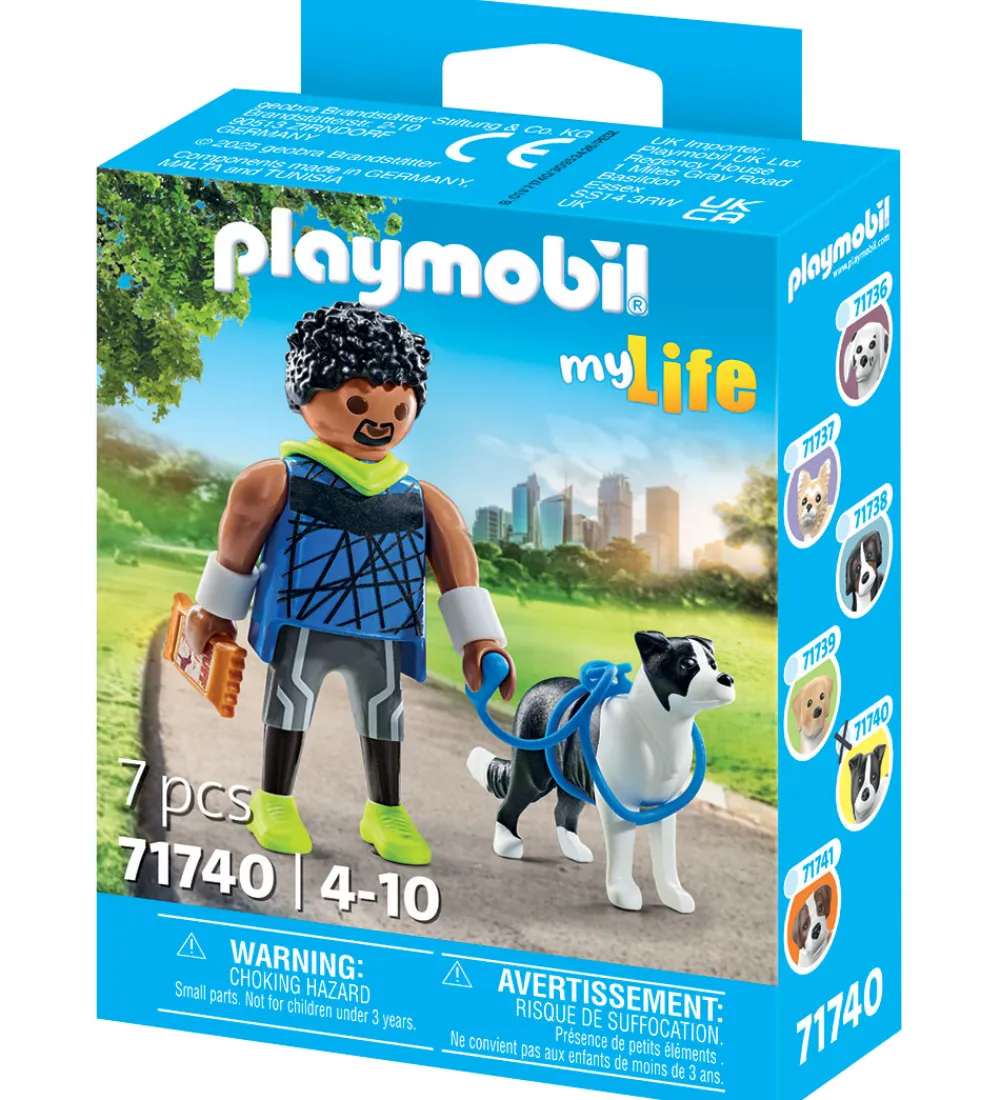 Playmobil Konstruktionslegetøj>MyLife - Jogger med Border Collie - 71740 - 7 Dele