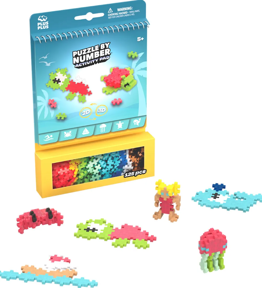 Plus-Plus Konstruktionslegetøj|Byg Og Klodser>Aktivitetssæt - Puzzle By Number - 125 stk. - Havet