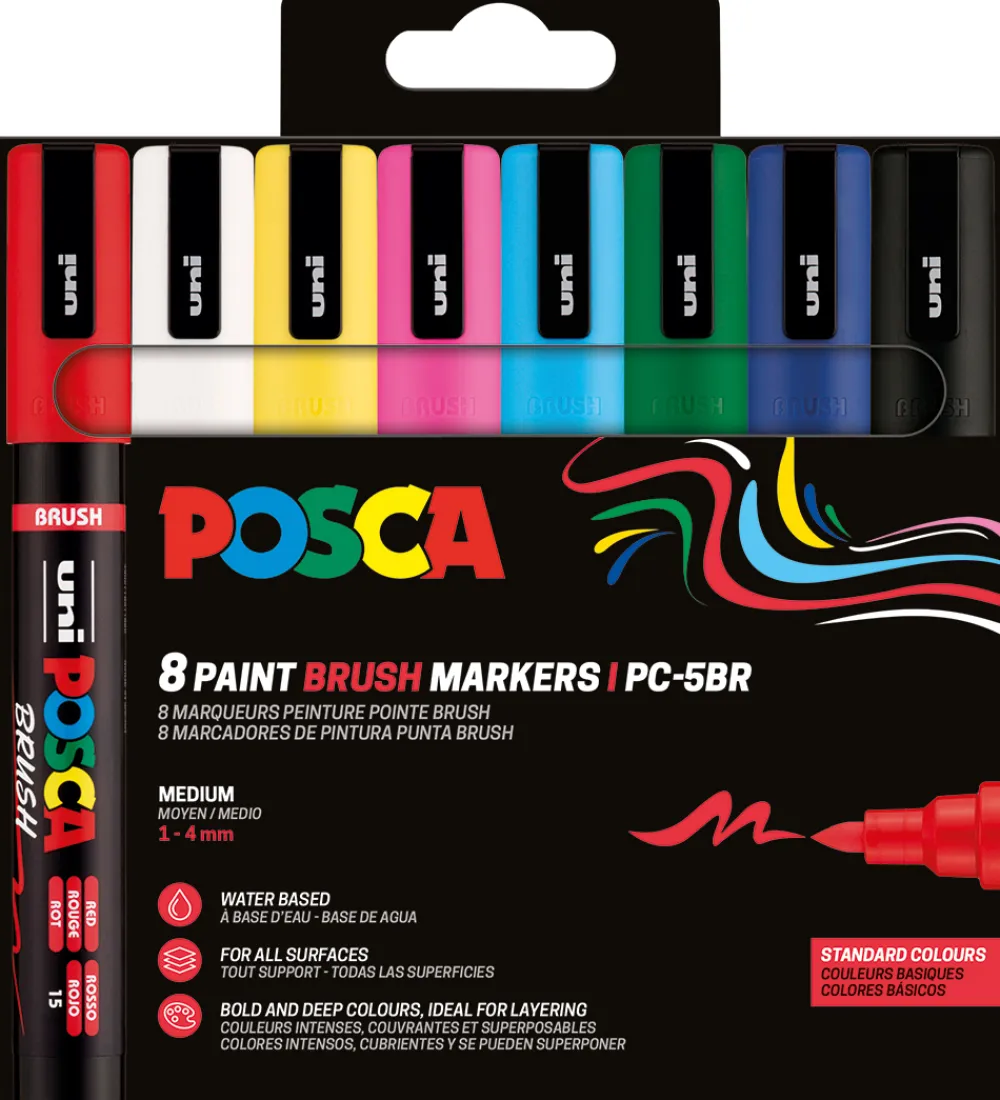 Posca Tuscher Og Farver|Kreativ Leg>Tuscher - PC-5BR - 8 stk. - Multifarvet