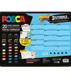 Posca Tuscher Og Farver|Kreativ Leg>Tuscher m. Metalkasse - 20 stk. - Manga Hero