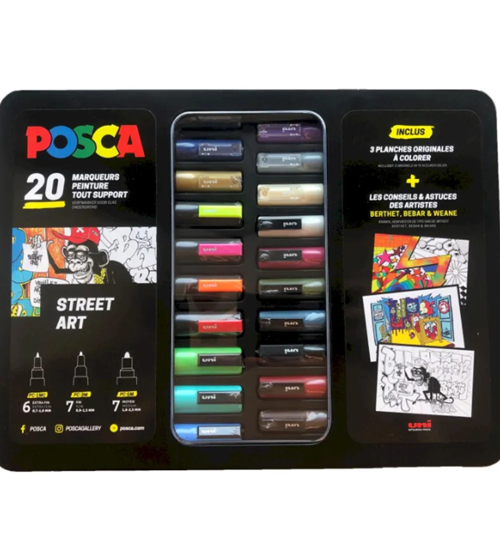 Posca Halloween|Tuscher Og Farver>Tuscher m. Metalkasse - 20 stk - Street Art