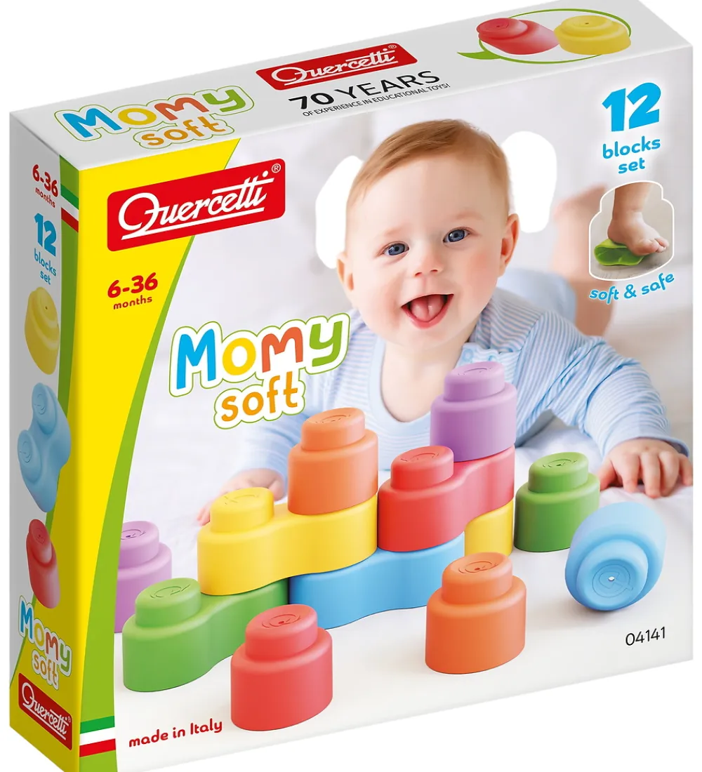 Quercetti Konstruktionslegetøj|Byg Og Klodser>Byggeklodser - 12 stk. - Momy Soft - 04141