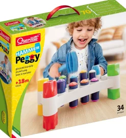Quercetti Aktivitetslegetøj>Hammerbræt - Hammer Peggy - 34 Dele - 04120