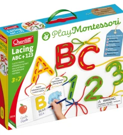 Quercetti Kreasæt>Læringssæt - Lacing ABC+123 - Play Montessori - 2802