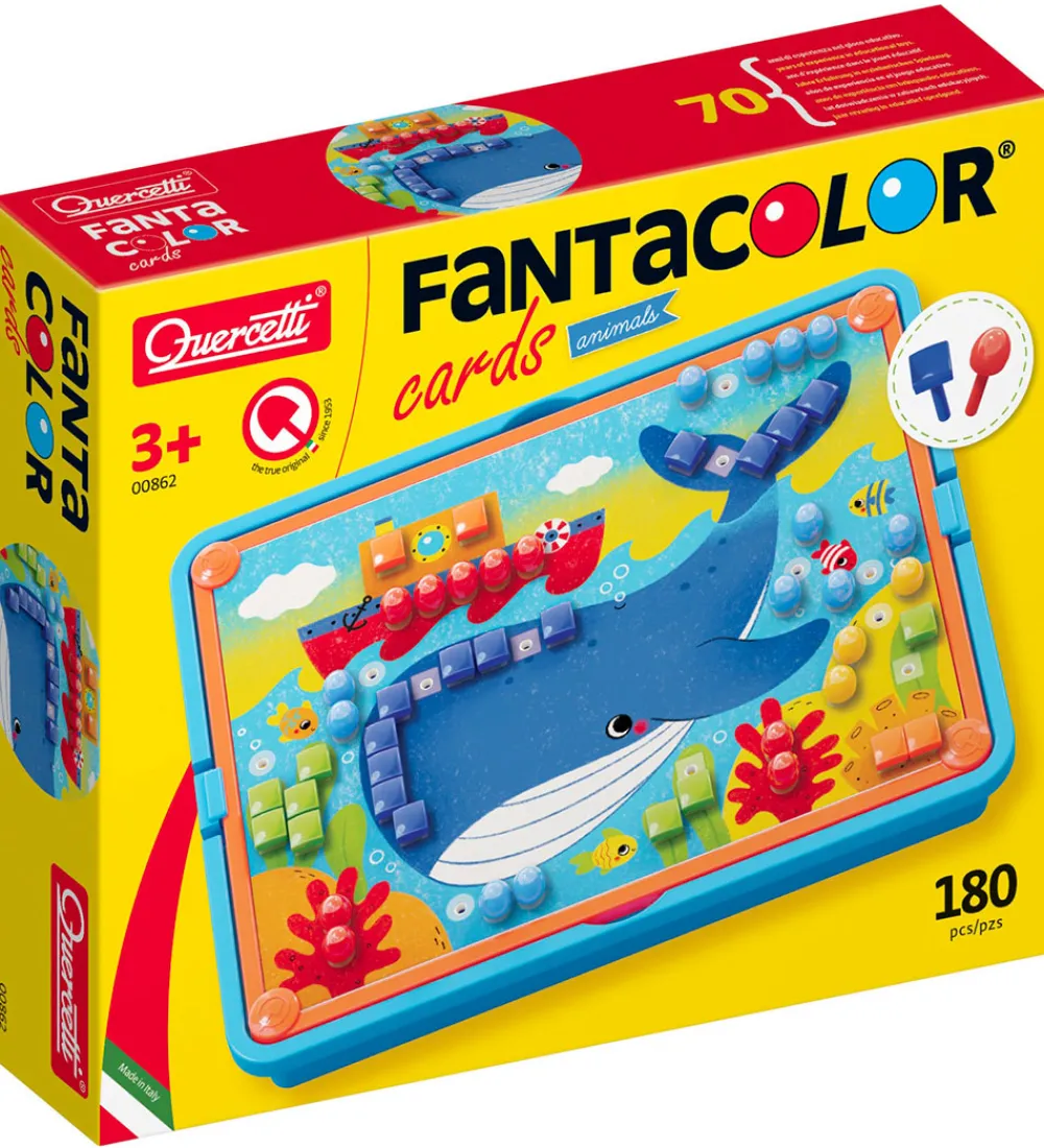 Quercetti Kreasæt>Stiftmosaik - FantaColor Cards - Dyr - 180 Dele - 0086