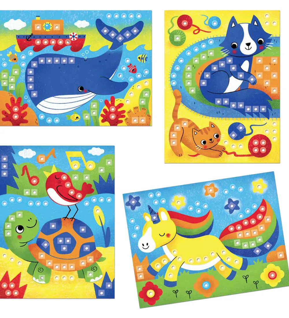 Quercetti Kreasæt>Stiftmosaik - FantaColor Cards - Dyr - 180 Dele - 0086