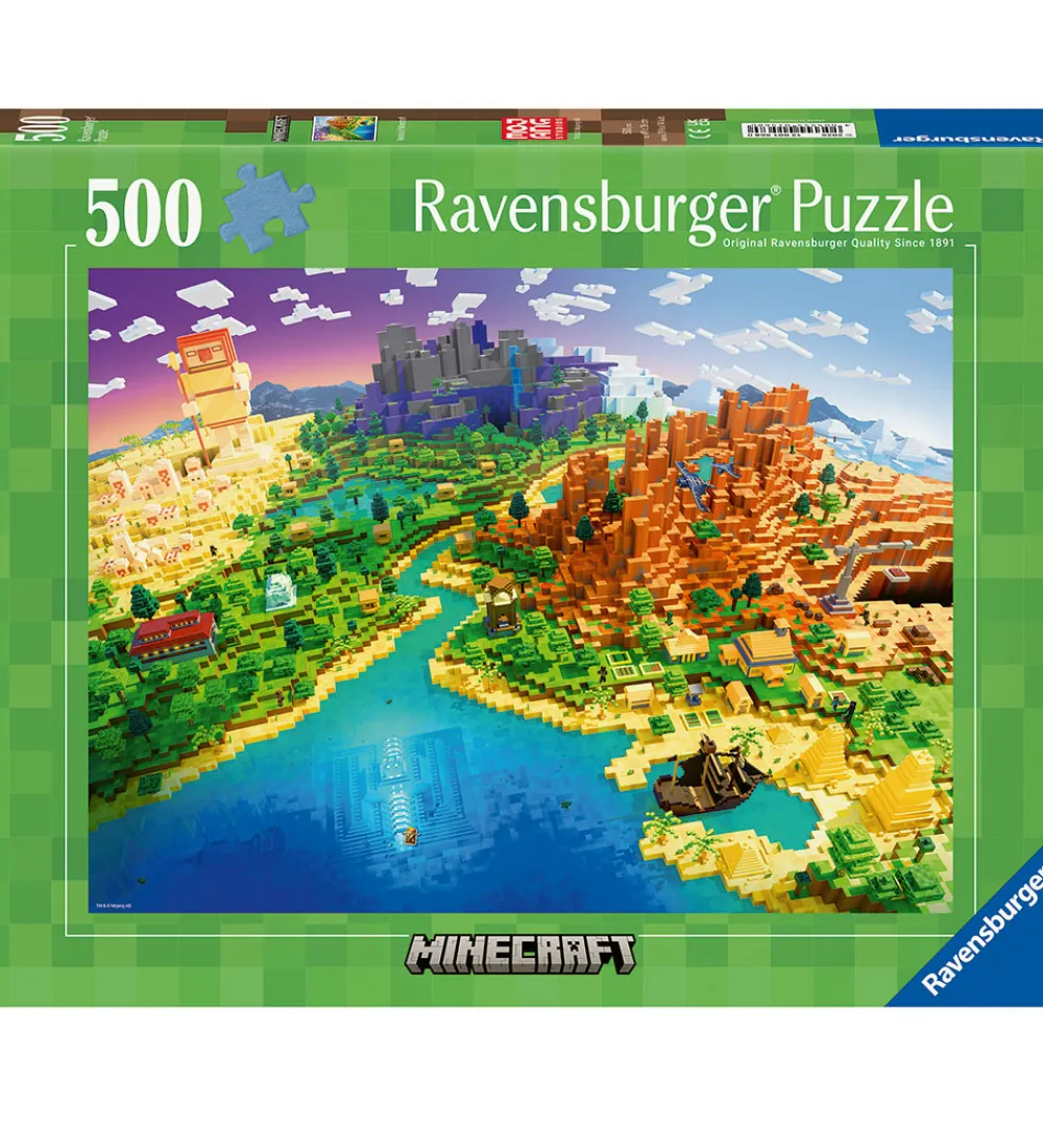 Ravensburger Puslespil>Puslespil - 500 Brikker - World of Minecraft
