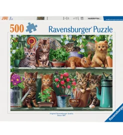 Ravensburger Puslespil>Puslespil - 500 Brikker - Cats On The Shelf