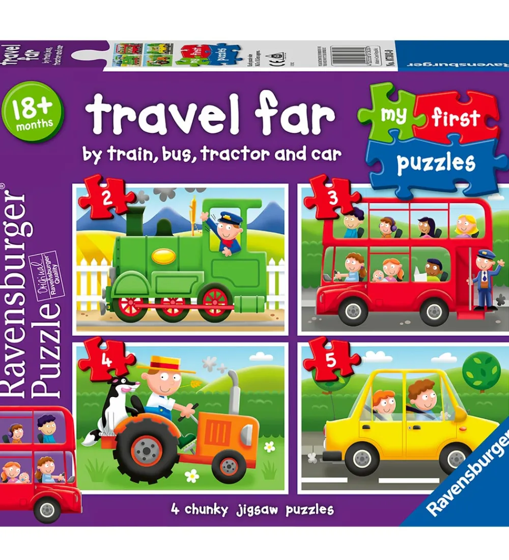 Ravensburger Puslespil>Puslespil - My First - 4 Forskellige - Travel Far