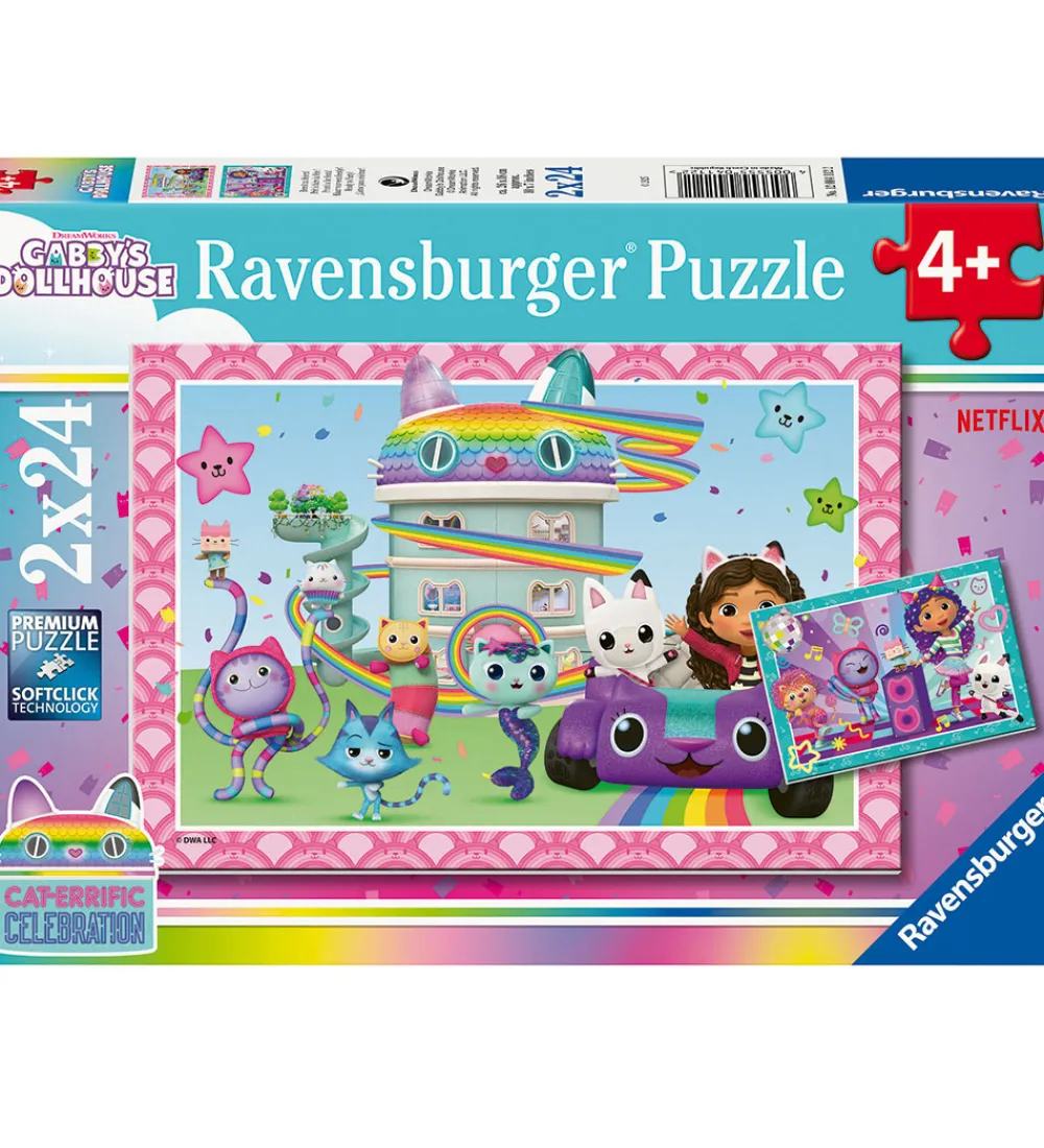 Ravensburger Puslespil>Puslespil - 2x24 Brikker - Gabby's Dollhouse