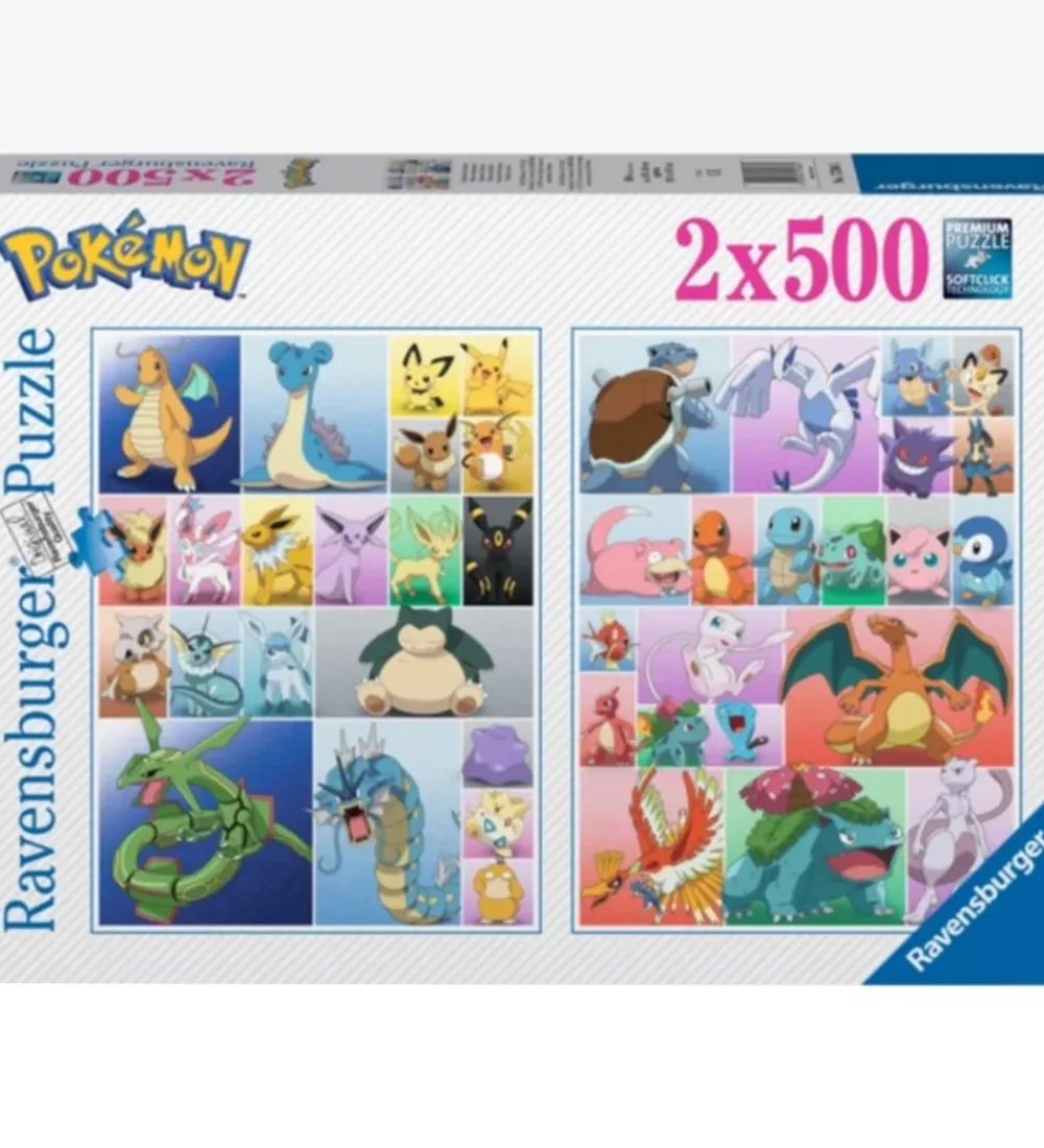 Ravensburger Puslespil>Puslespil - 2x500 Brikker - Pokémon Collection
