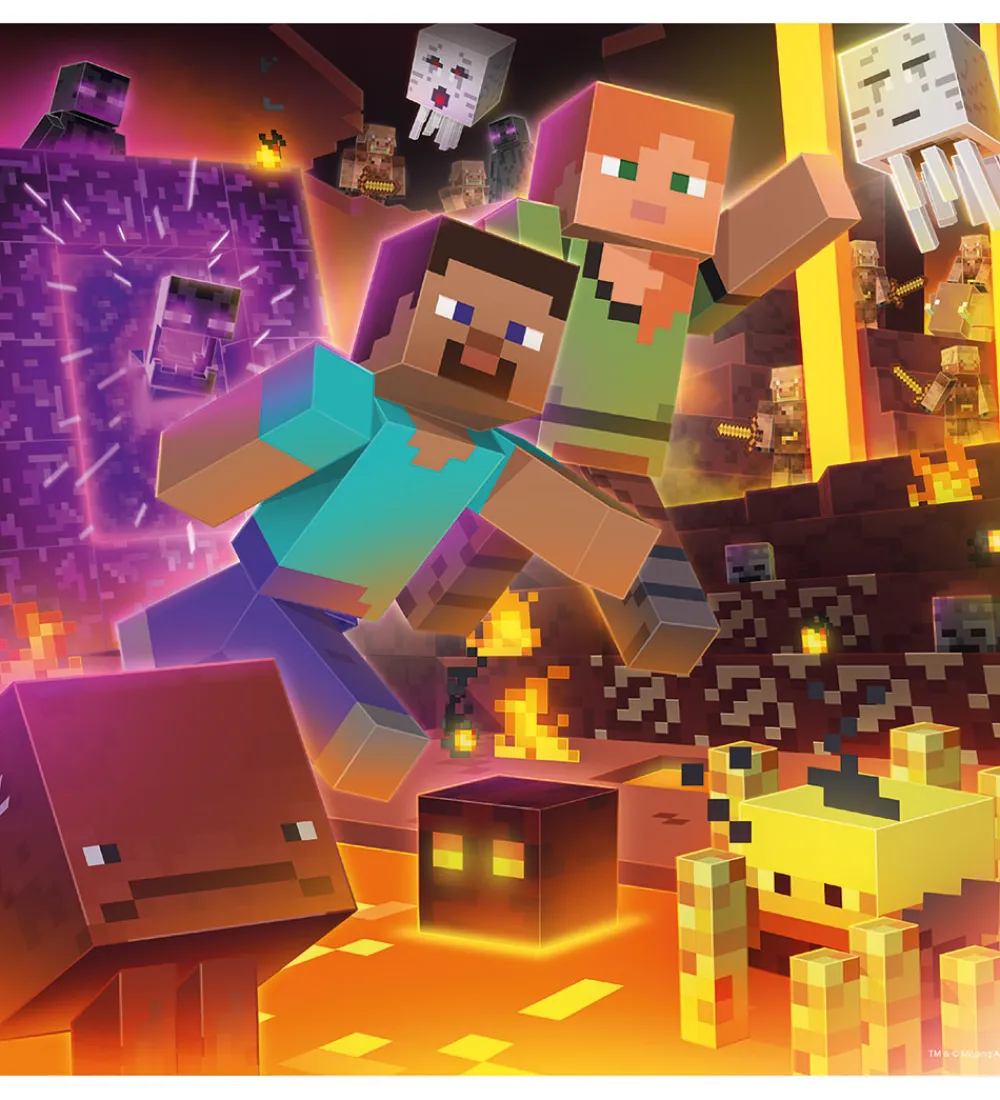 Ravensburger Puslespil>Puslespil - 3x49 Brikker - Minecraft