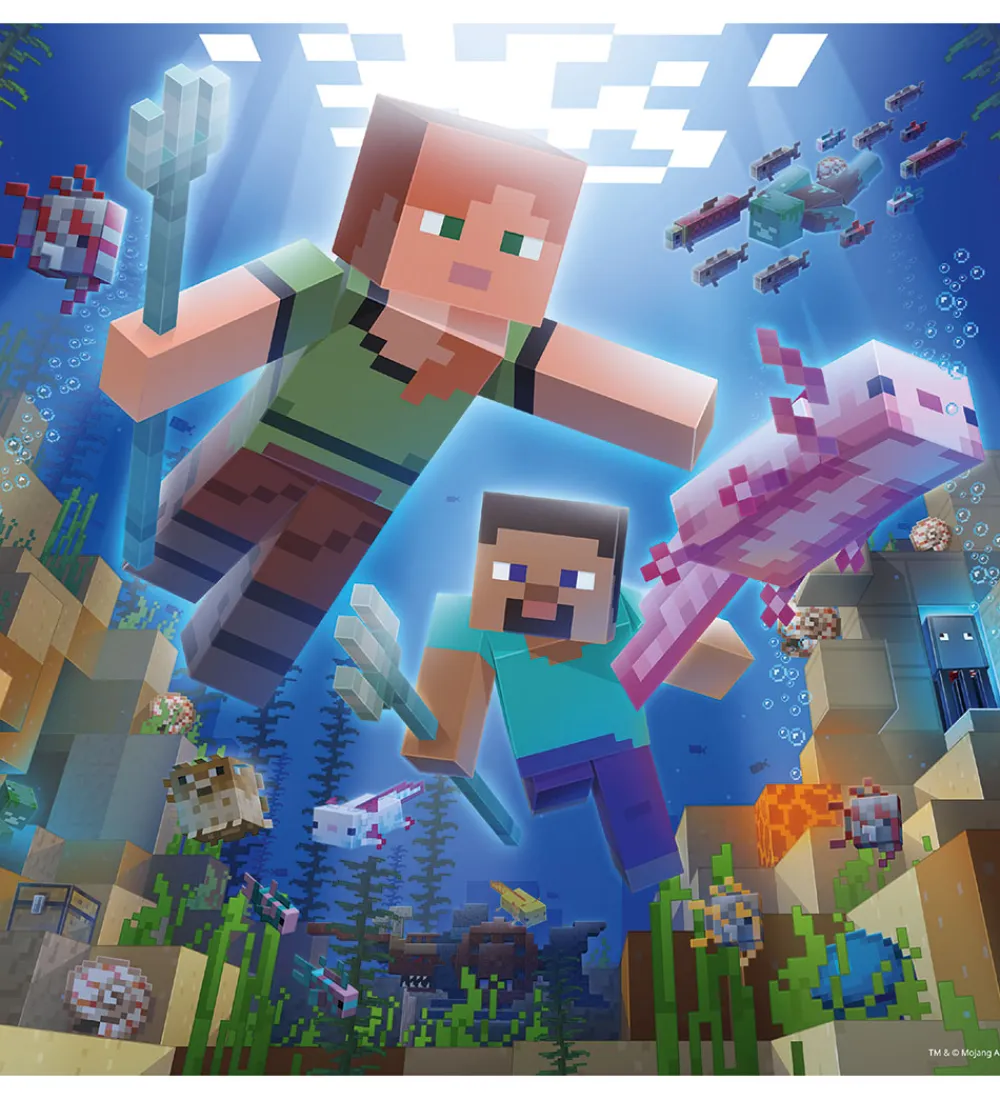 Ravensburger Puslespil>Puslespil - 3x49 Brikker - Minecraft