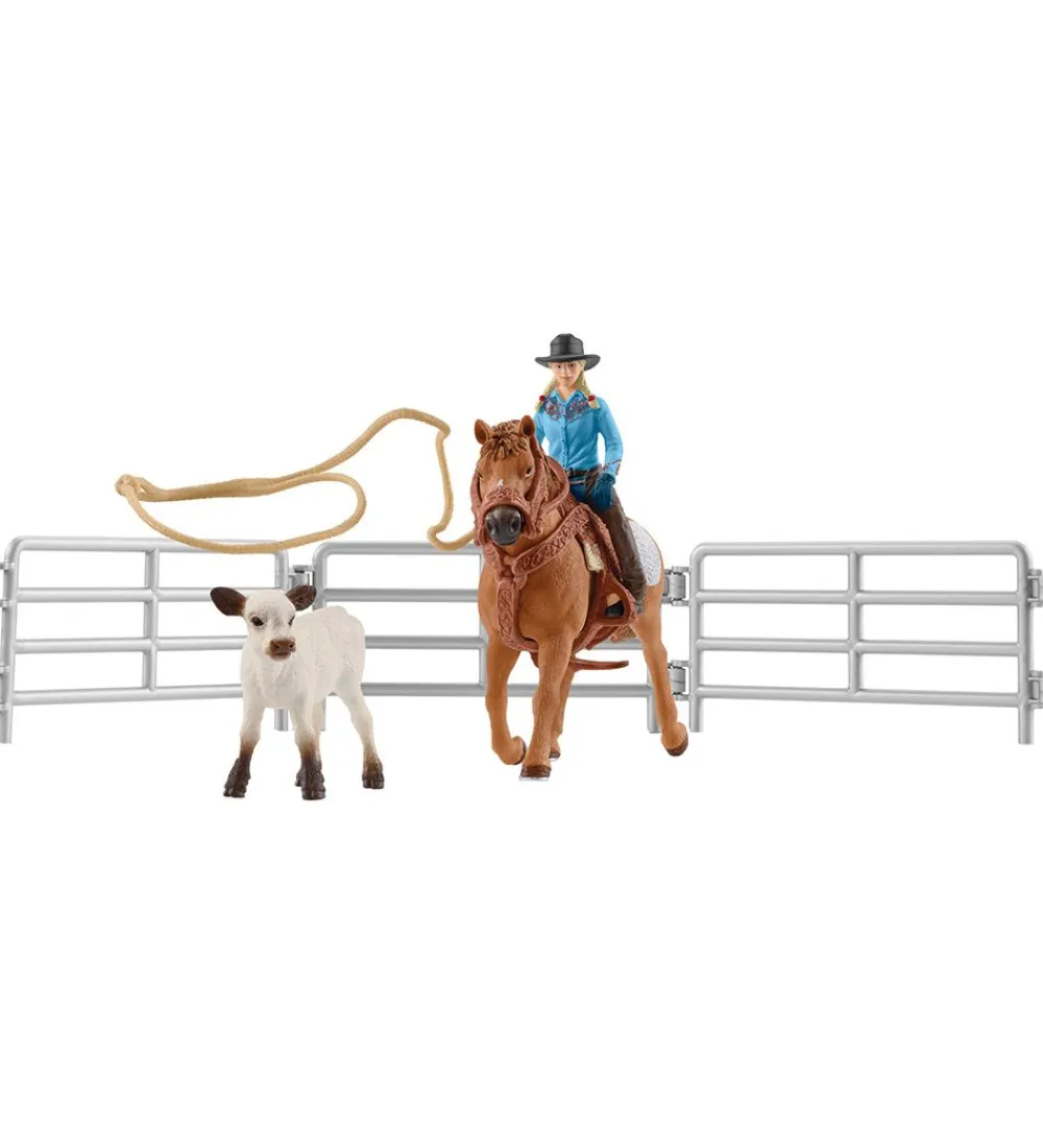 Schleich Schleich>Farm World - Cowgirl Team Roping Fun