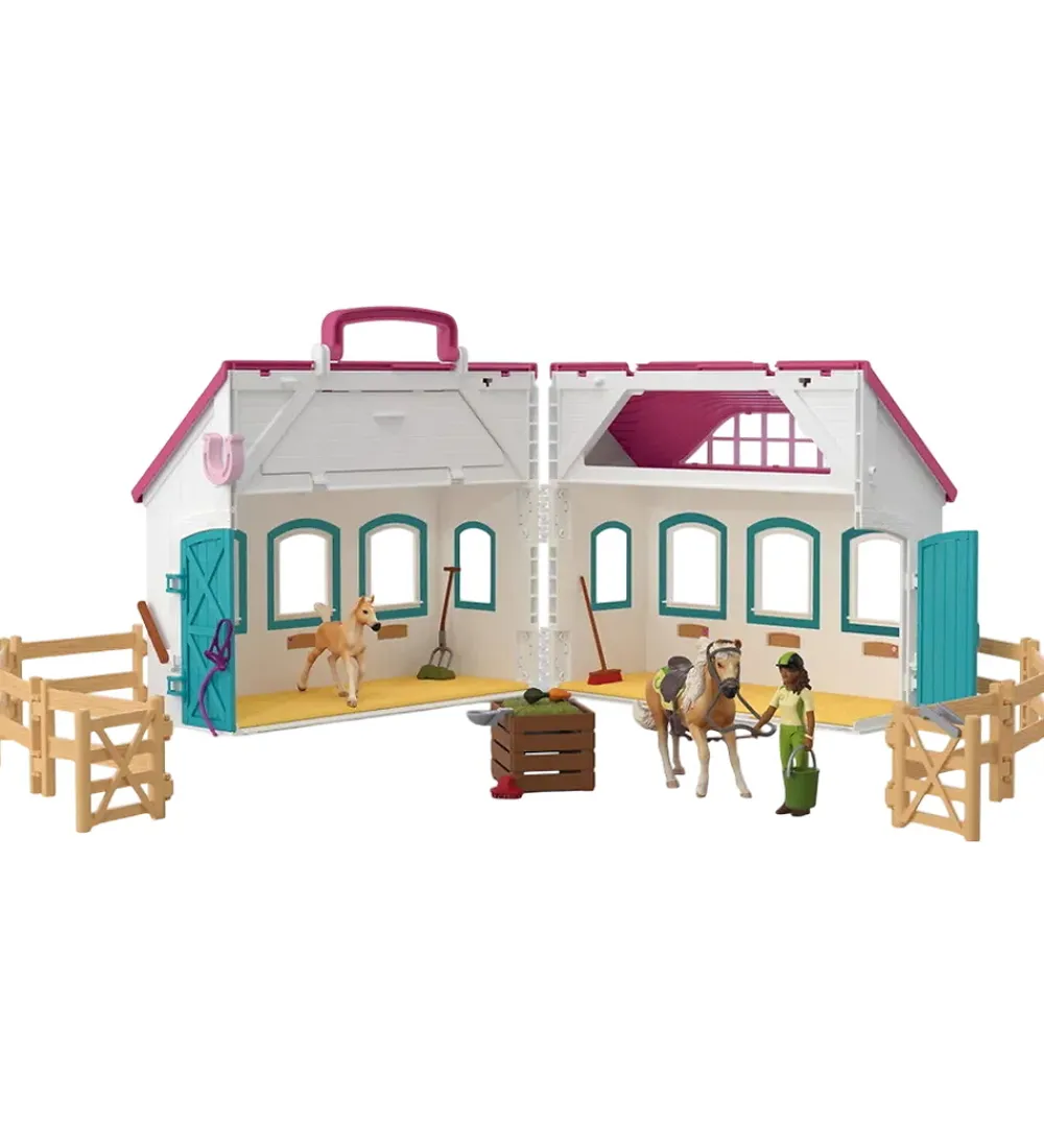 Schleich Schleich|Figurer>Horse Club - Åben Hestestald - 60 Dele - 42703