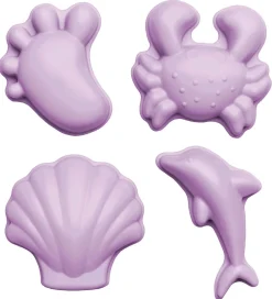 Scrunch Strandlegetøj>Sandforme - 4 stk - Silikone - 6,5-10,5 cm - Lys Lilla