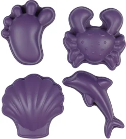 Scrunch Strandlegetøj>Sandforme - 4 stk. - Silikone - 6,5-10,5 cm - Dark Purpl