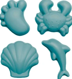 Scrunch Strandlegetøj>Sandforme - 4 stk. - Silikone - 6,5-10,5 cm - Petrol