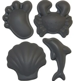 Scrunch Strandlegetøj>Sandforme - 4 stk - Silikone - 6,5-10,5 cm - Mørkegrå