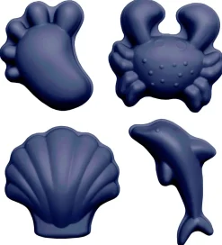 Scrunch Strandlegetøj>Sandforme - 4 stk - Silikone - 6,5-10,5 cm - Blå