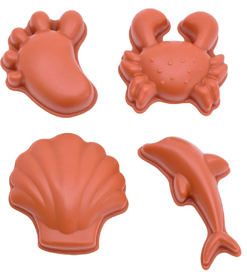 Scrunch Strandlegetøj>Sandforme - 4 stk - Silikone - Rust