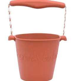 Scrunch Strandlegetøj>Spand - 24x16 cm - Silikone - Rust