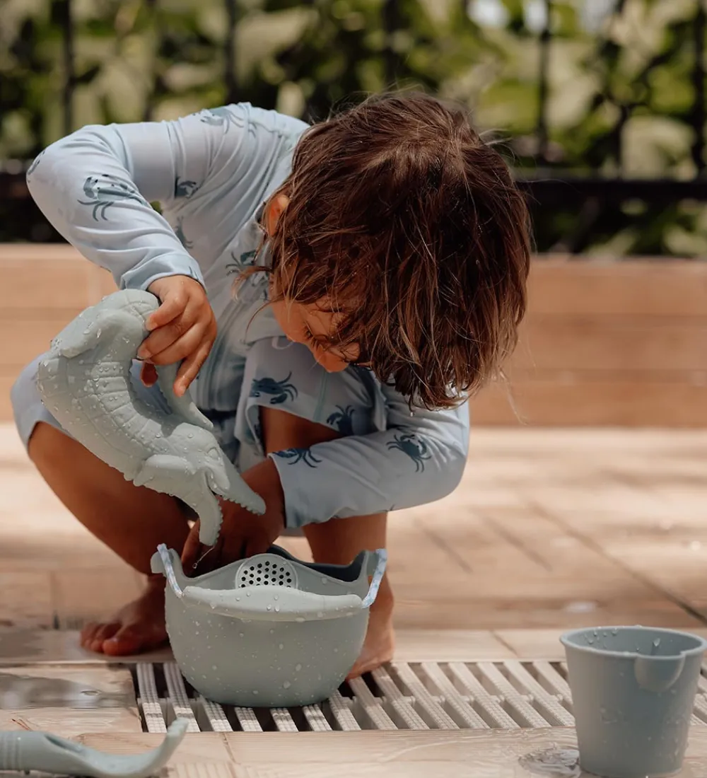 Scrunch Strandlegetøj>Vandkande - 18,5x11 cm - Silikone - Krokodille - Sage Gr