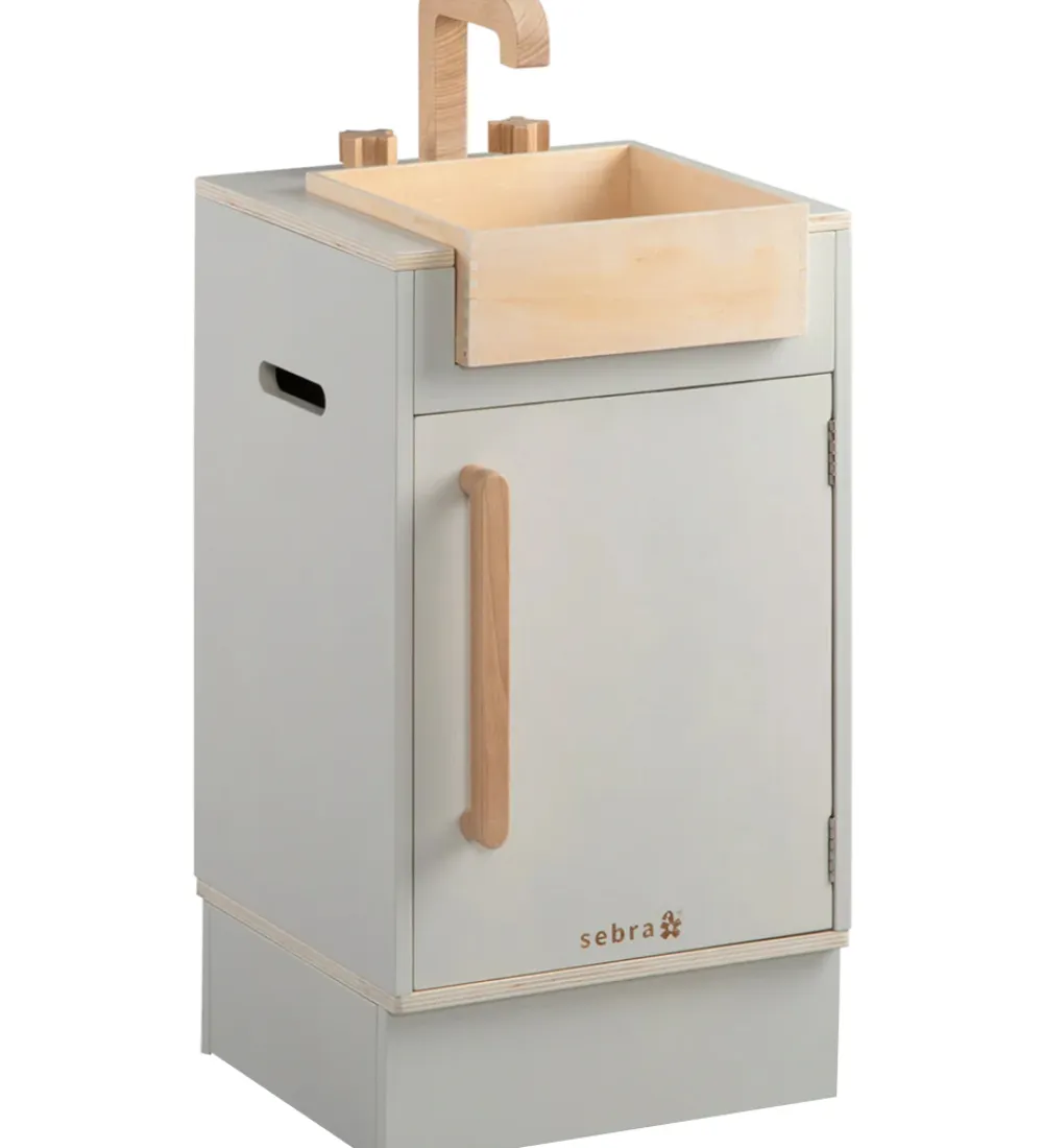 Sebra Trælegetøj|Legekøkken Og Legemøbel>Legekøkken - Vaskeskab - Træ - Seabreeze Beige