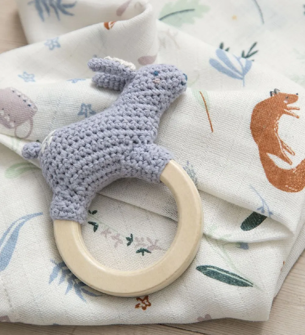 Sebra Gribelegetøj>Rangle - Hæklet - Kaninen Bluebell