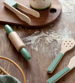 Sebra Trælegetøj|Rolleleg>Trælegetøj - Køkkenredskabssæt - Grøn