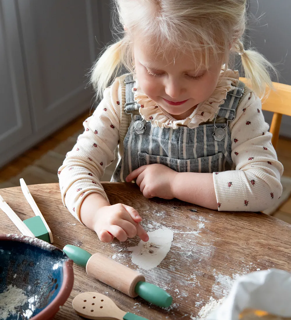 Sebra Trælegetøj|Rolleleg>Trælegetøj - Køkkenredskabssæt - Grøn