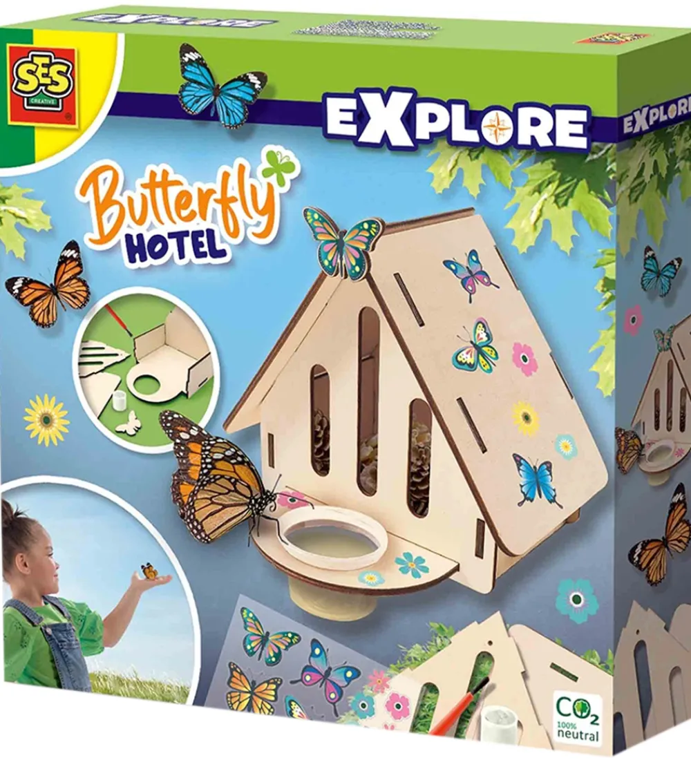 SES Creative Udeleg Og Udendørs Legetøj|Kreasæt>- Explore - Insekthotel - Sommerfugle