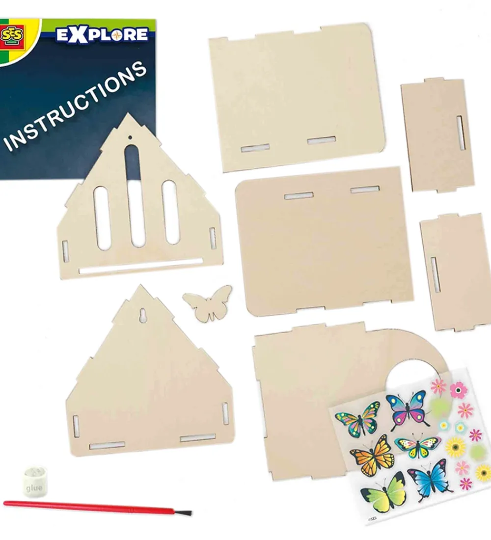 SES Creative Udeleg Og Udendørs Legetøj|Kreasæt>- Explore - Insekthotel - Sommerfugle