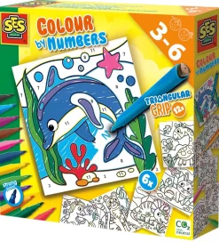 SES Creative Kreasæt>- Mal Efter Nummer - Tusser m. Trekantsgreb