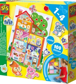 SES Creative Kreativ Leg|Kreasæt>- Min Første - Plakat med klistermærker - Hus