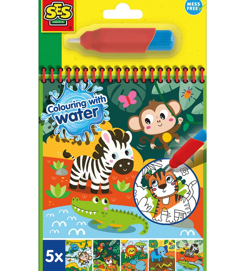 SES Creative Kreativ Leg|Bøger>- Safari Malebog - Farv med Vand